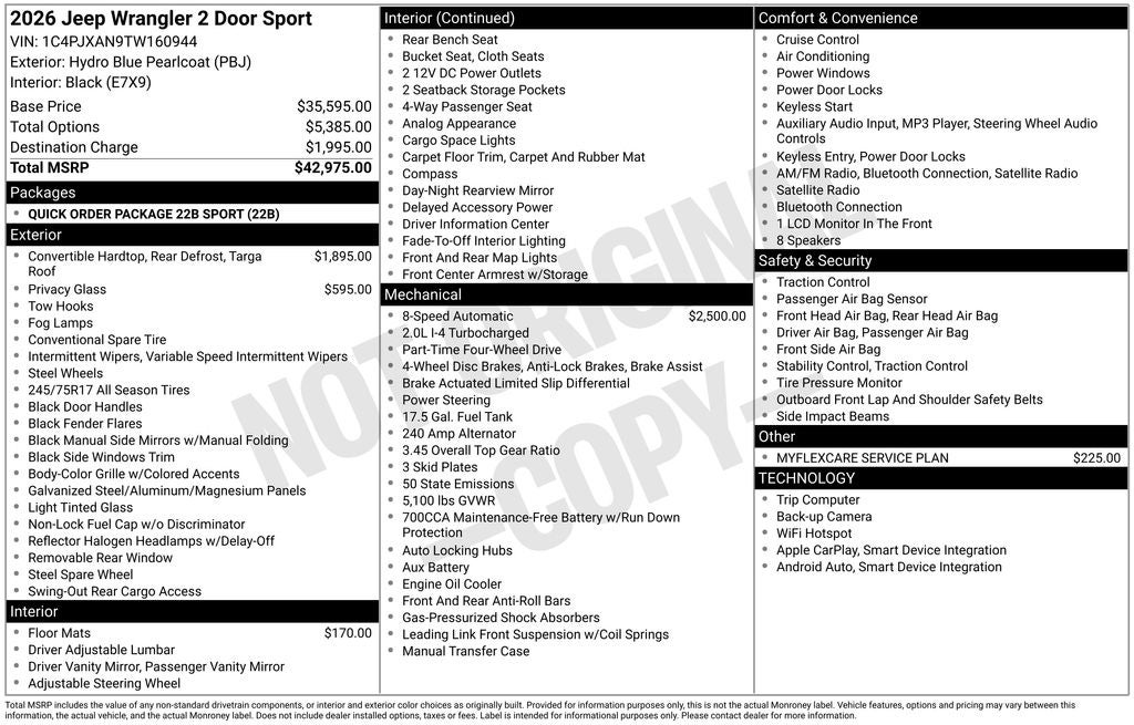 2026 Jeep Wrangler Sport
