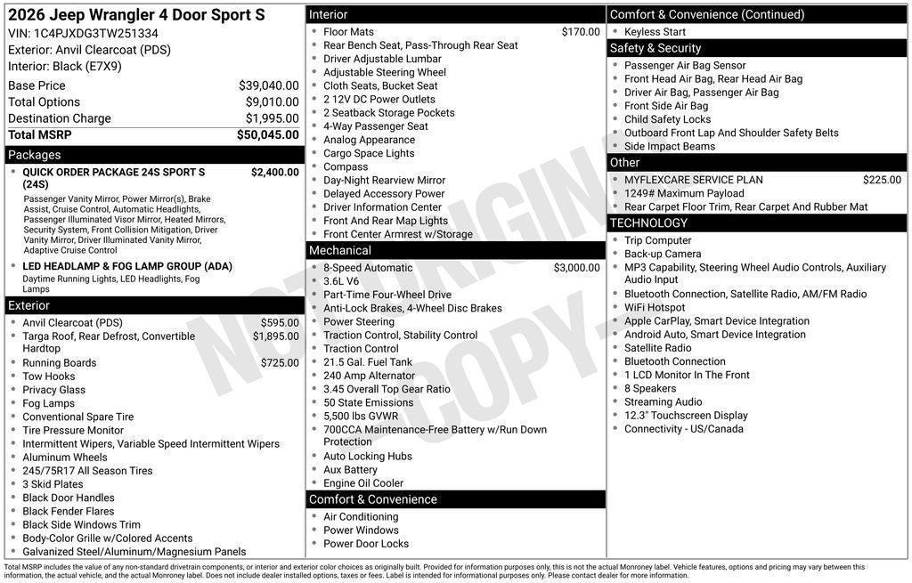 2026 Jeep Wrangler Sport S