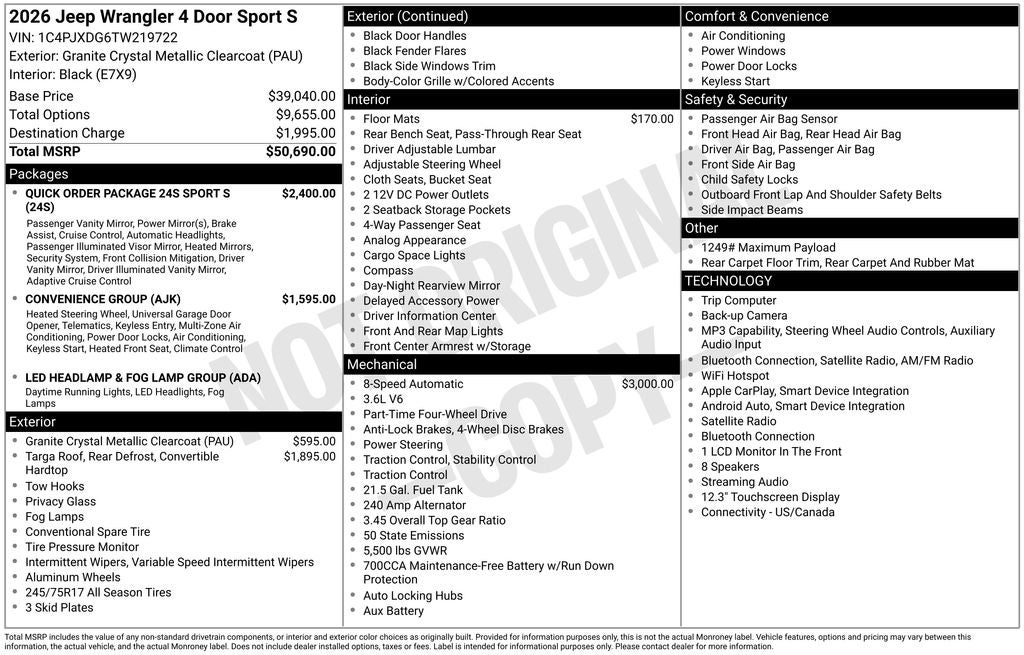 2026 Jeep Wrangler Sport S