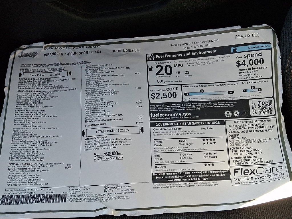 2026 Jeep Wrangler Sport S