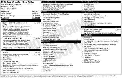 2026 Jeep Wrangler Willys