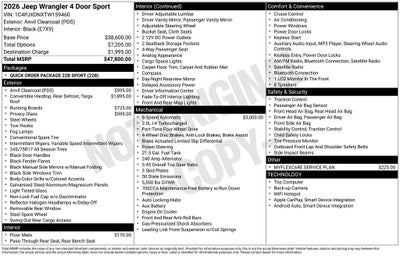 2026 Jeep Wrangler Sport
