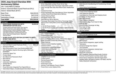 2026 Jeep Grand Cherokee GRAND CHEROKEE 85TH ANNIVERSARY EDITION 4X4