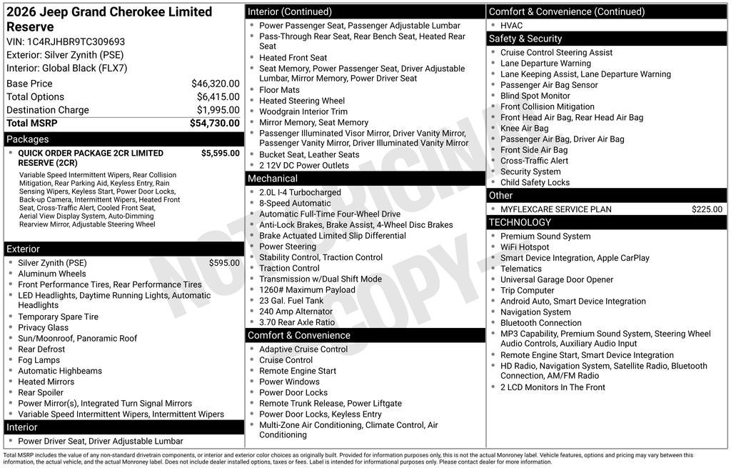 2026 Jeep Grand Cherokee Limited Reserve