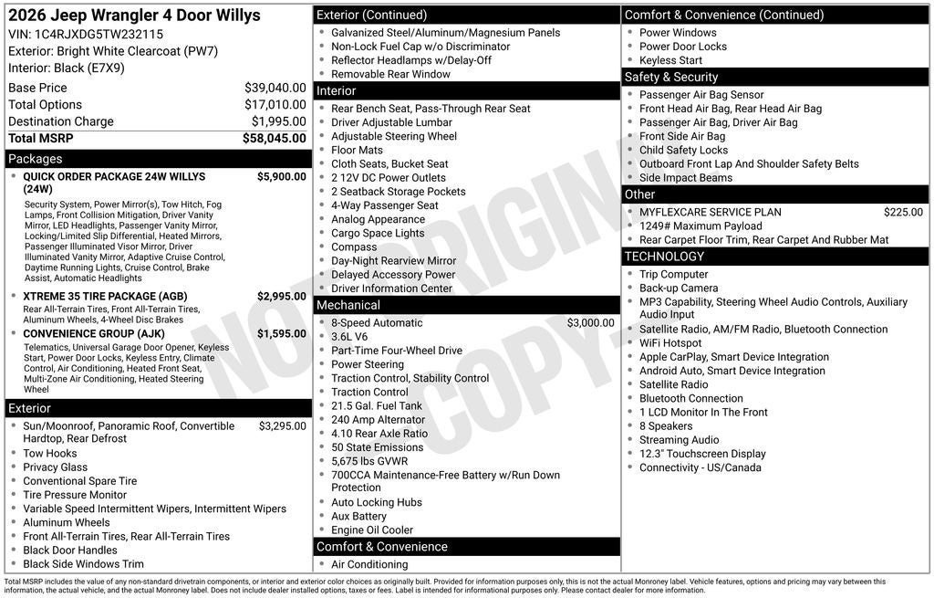 2026 Jeep Wrangler Willys