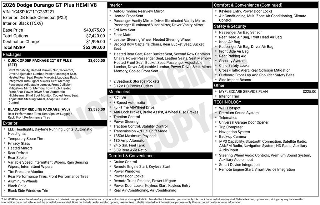 2026 Dodge Durango GT Plus HEMI V8