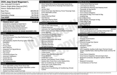 2026 Jeep Grand Wagoneer L GRAND WAGONEER L 4X4