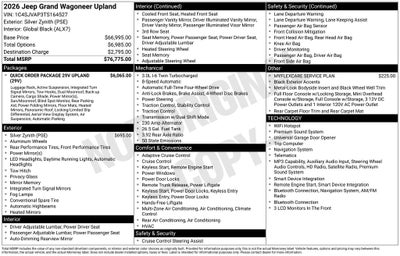 2026 Jeep Grand Wagoneer Upland
