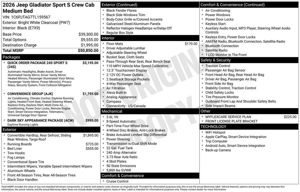 2026 Jeep Gladiator Sport S