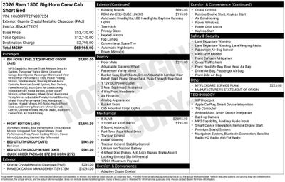 2026 RAM 1500 Big Horn/Lone Star