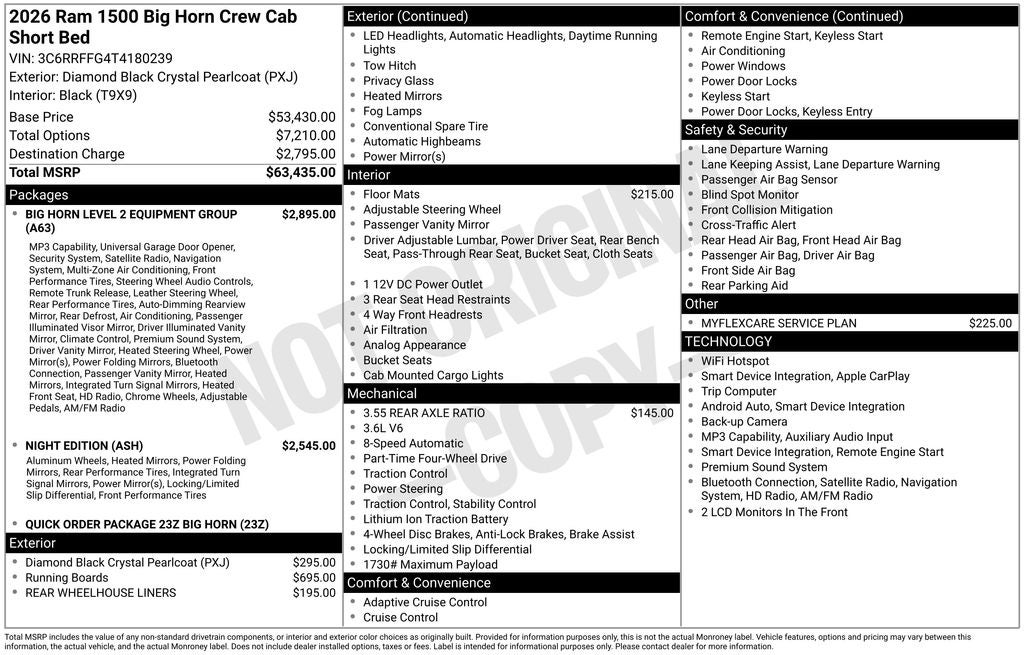 2026 RAM 1500 Big Horn/Lone Star