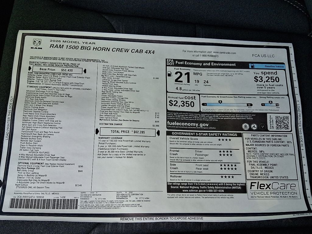 2026 RAM 1500 Big Horn/Lone Star
