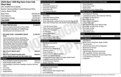2026 RAM 1500 Big Horn/Lone Star