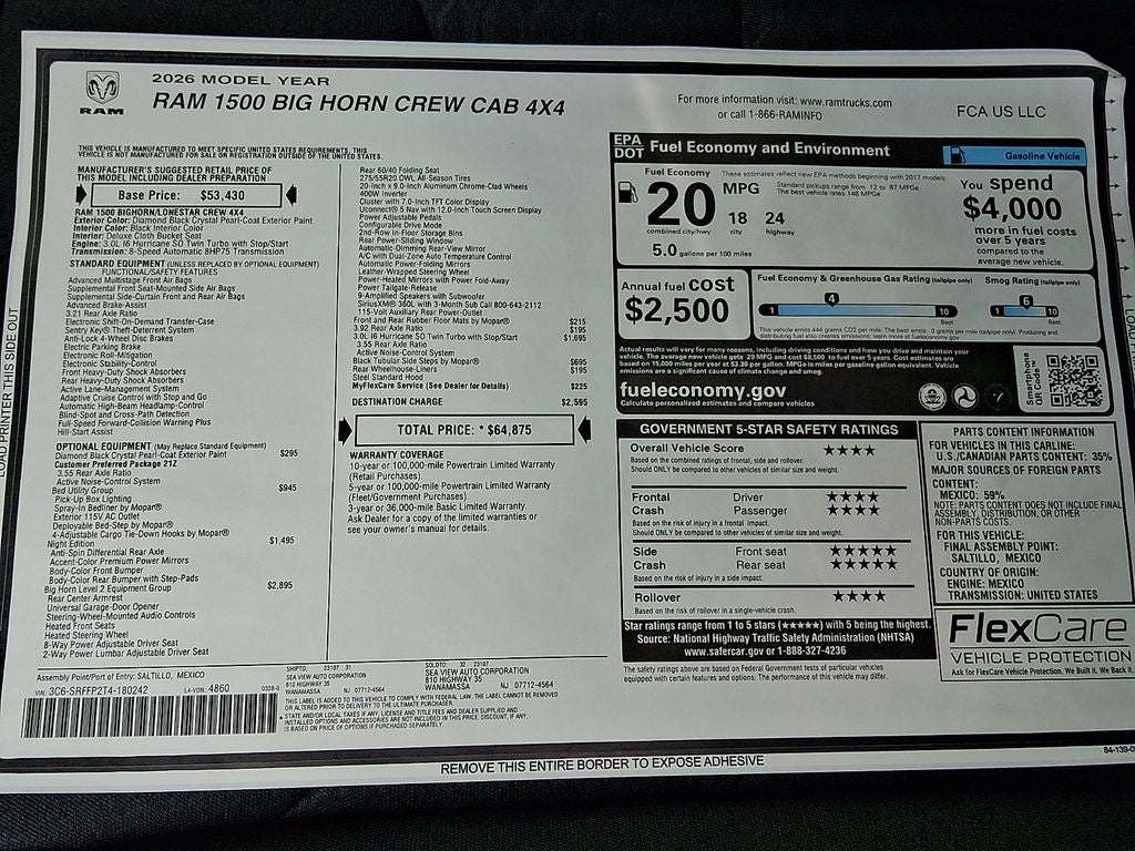2026 RAM 1500 Big Horn/Lone Star